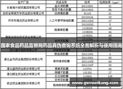 国家食品药品监督局药品真伪查询系统全面解析与使用指南